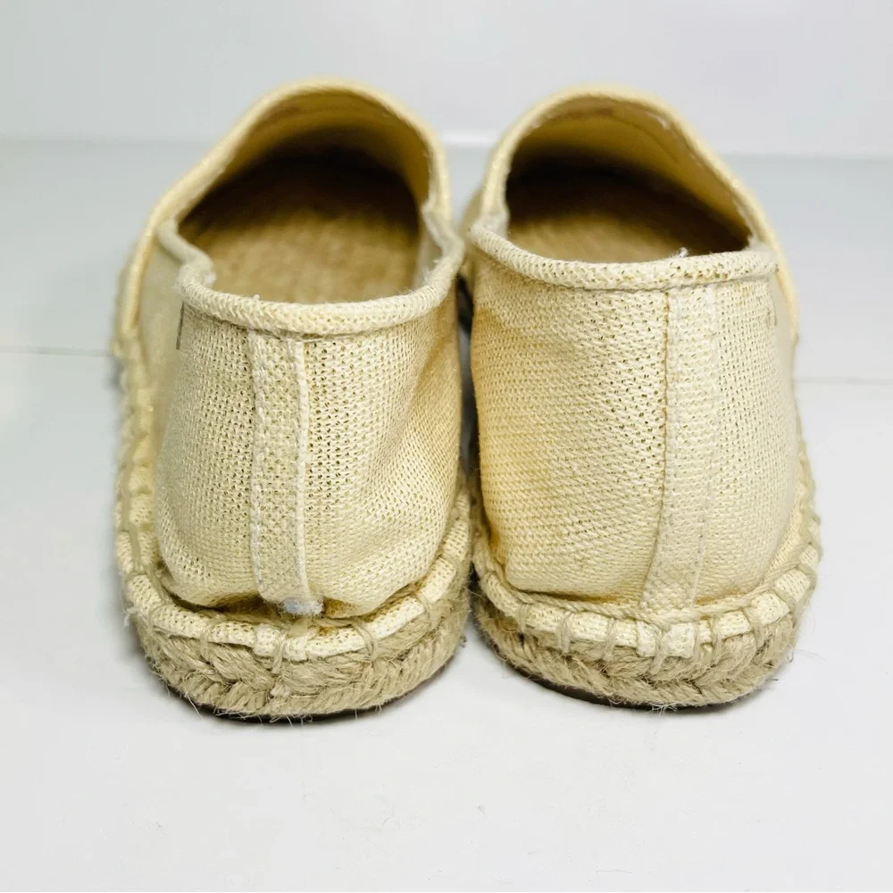 Lilly Pulitzer Lia Espadrilles Flats Gold Metallic‎ Jute Slip On Size 7